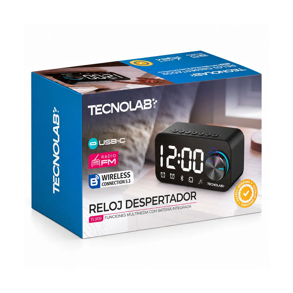 Reloj Despertador Bluetooth Parlante 5W Radio FM Aux - PS 5