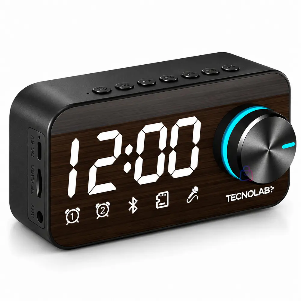 Reloj Despertador Bluetooth Parlante 5W Radio FM Aux - PS 1
