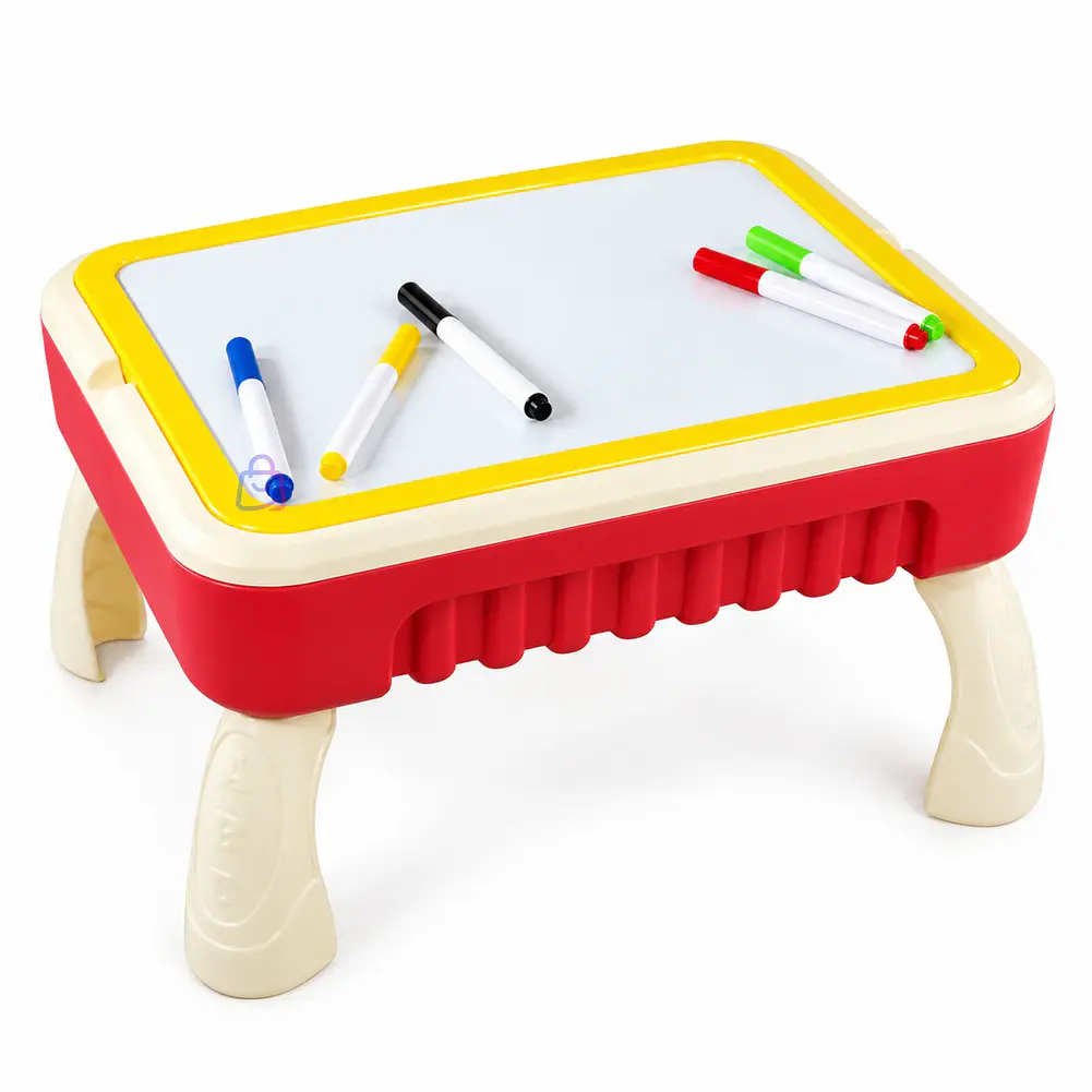 Mesa Infantil De Bloques Y Pizarra Plumones Y Borrador - PS 4