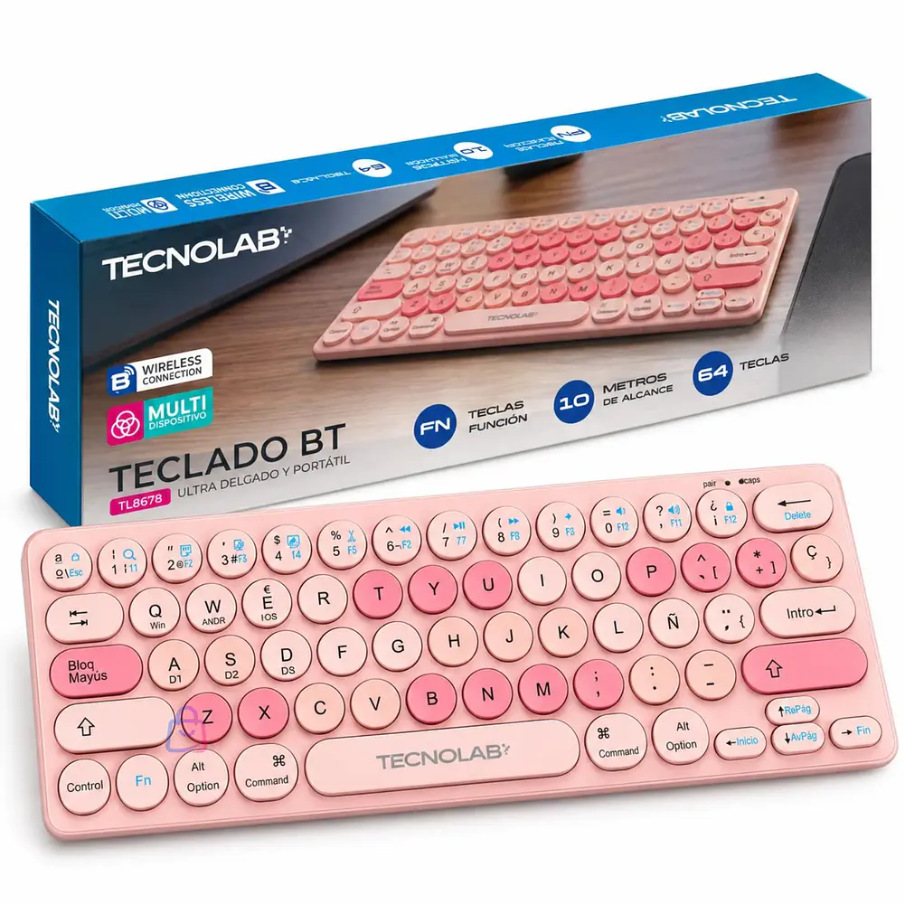 Teclado Bluetooth Inalámbrico Portátil 64 Teclas Retro - PS 15