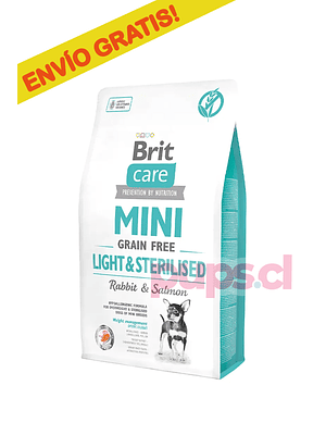 BRIT CARE MINI LIGHT AND STERILISED RABBIT AND SALMON 2Kg / 7KG