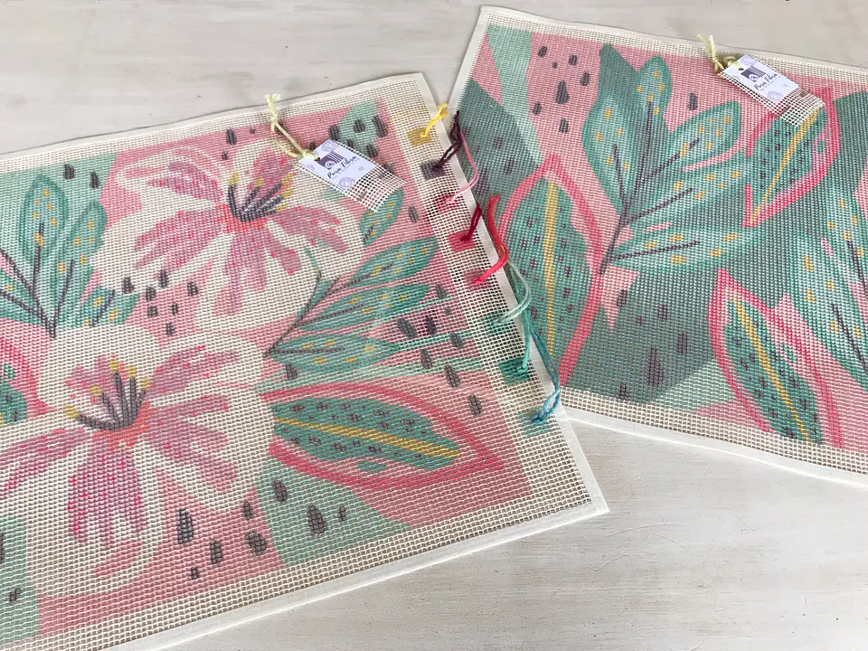 Set Hibiscus y hojas Rosadas 1