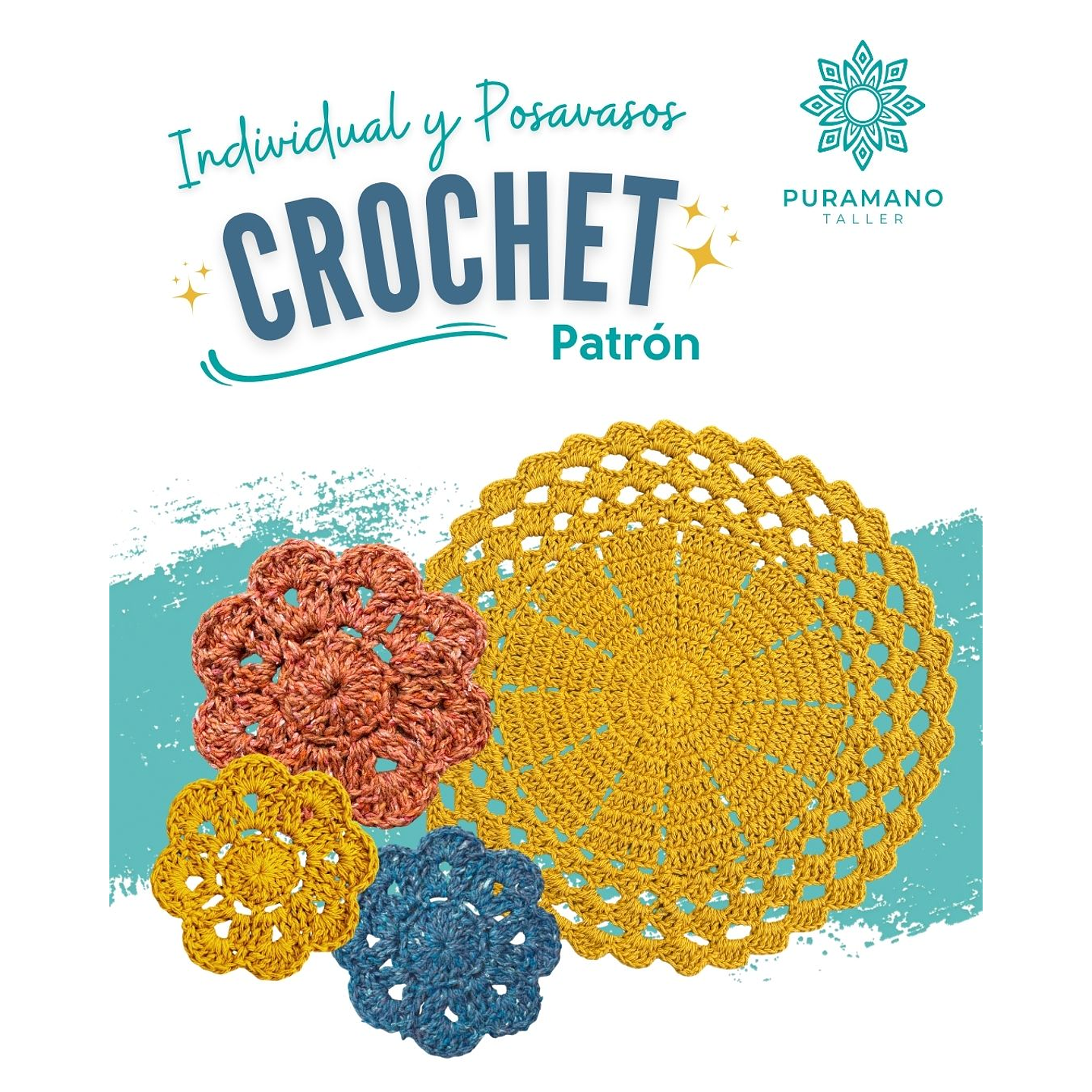 Patrón Decorativo: Posavasos e Individuales a Crochet 1