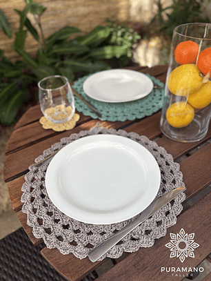 Patrón Decorativo: Posavasos e Individuales a Crochet