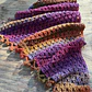 Pañuelo Brigitte crochet tonos morados y naranjos - Miniatura 4