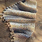 Pañuelo Brigitte crochet tonos beige y gris - Miniatura 1