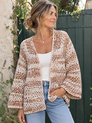 Cardigan tejido a crochet
