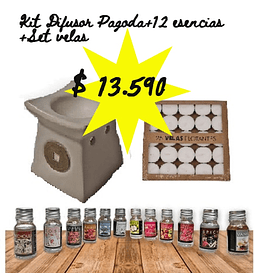 Kit Difusor+12esencias+25velas