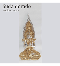 Buda poliresina 30cms Dorado