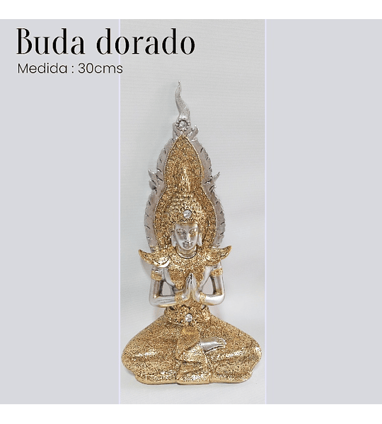 Buda poliresina 30cms Dorado