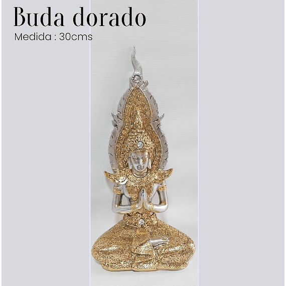 Buda poliresina 30cms Dorado