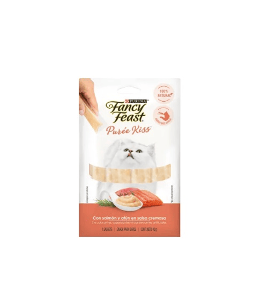 Puree Kiss Purina Salmón Snack Cremoso 4tubos