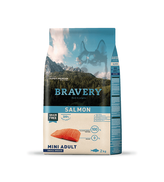 Bravery Adulto Raza Pequeña Salmon 2kgs 