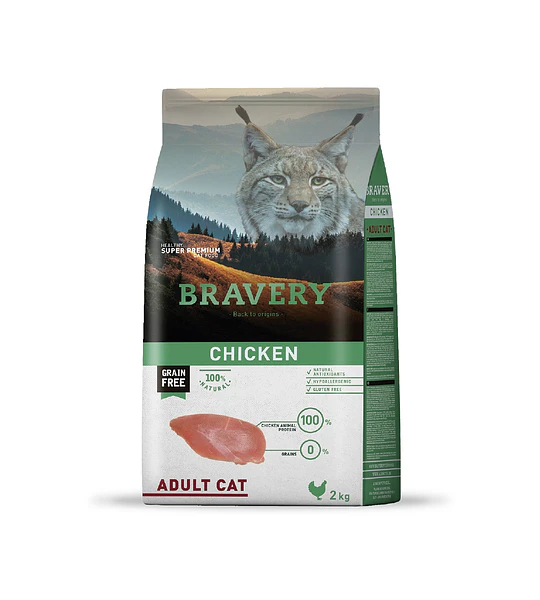 Bravery Felino Adulto Pollo Esterilizado 7kgs