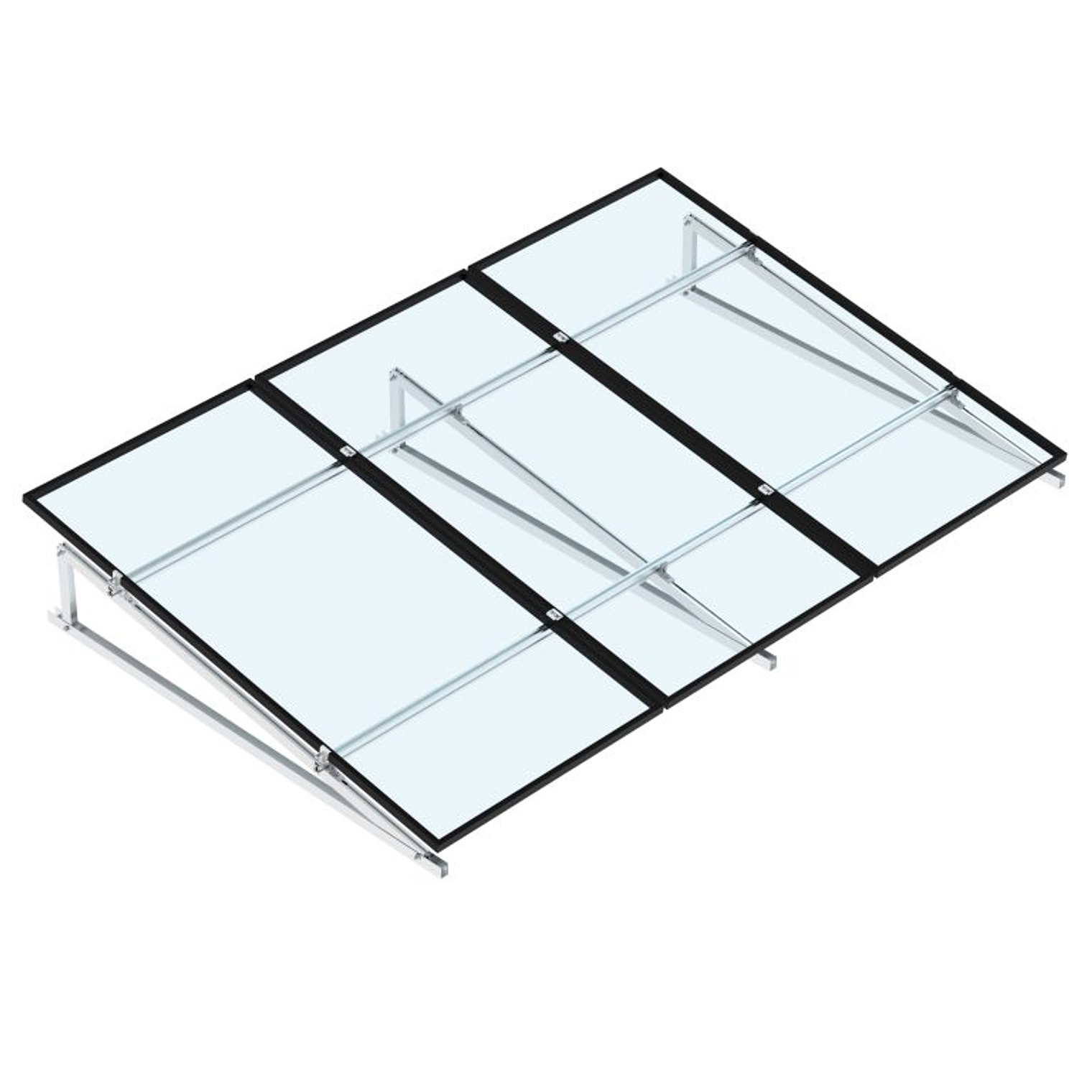 KIT de estrutura inclinada Vertical 15º de 4 módulos ENNOVA 4