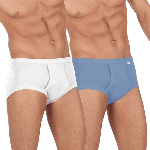 Art. 69 - PACK DE 2 SLIP CLÁSICO RIB 100% ALGODÓN PEINADO