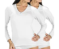 art 190 Pack 2 Camisetas Karmy Mujer Manga Larga 100% Algodon Peinado