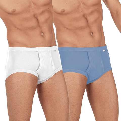 PACK DE 2 SLIP CLÁSICO RIB 100% ALGODÓN PEINADO