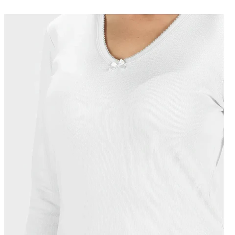 art 190 Pack 2 Camisetas Karmy Mujer Manga Larga 100% Algodon Peinado