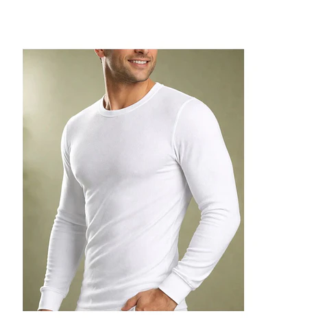 Art. 188 Pack  Camisetas Hombre Manga Larga 100 % Algodón Rib Peinado  