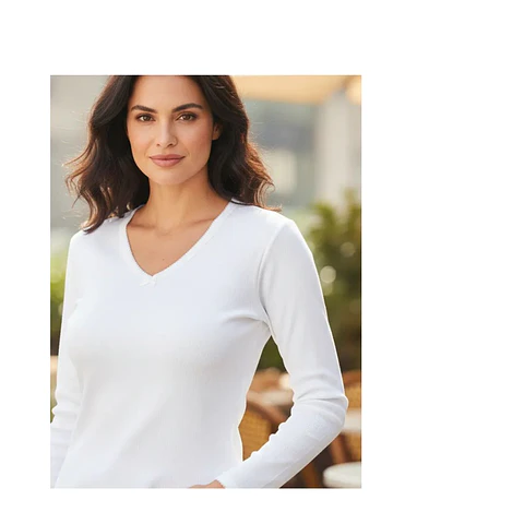 art 190 Pack 2 Camisetas Karmy Mujer Manga Larga 100% Algodon Peinado