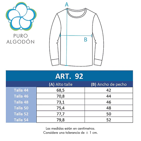 Camiseta Karmy Hombre Pack 2 Manga Larga Algodón Art 188