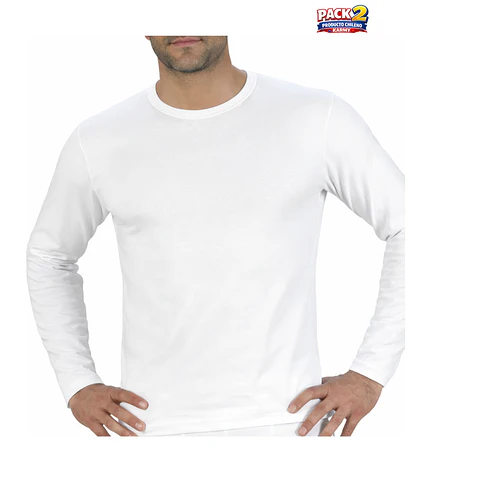 Camiseta Karmy Hombre Pack 2 Manga Larga Algodón Art 188