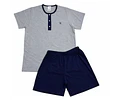 Pijama Corto Hombre Karmy Jersey Polycotton Gris