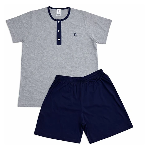 Pijama Corto Hombre Karmy Jersey Polycotton Gris