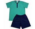Pijama Corto Hombre Karmy Jersey Polycotton Verde 