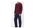 Pijama Hombre Karmy Cuello V Manga Larga Burdeo con Azul 