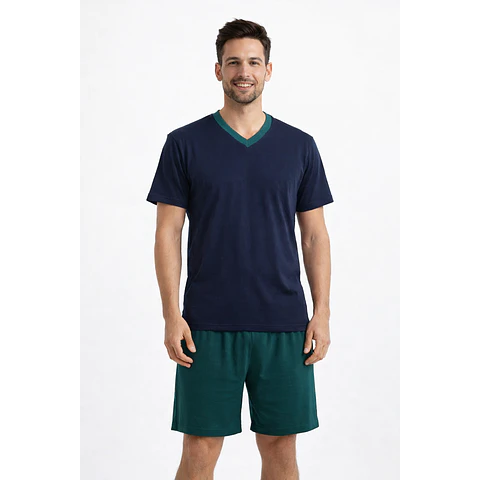 Pijama Karmy Jersey Polycotton Cuello V Corto 