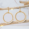 Aros argollas doradas con perlas naturales