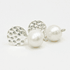 Aros textura y perlas pequeños