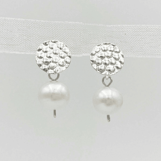 Aros textura y perlas pequeños
