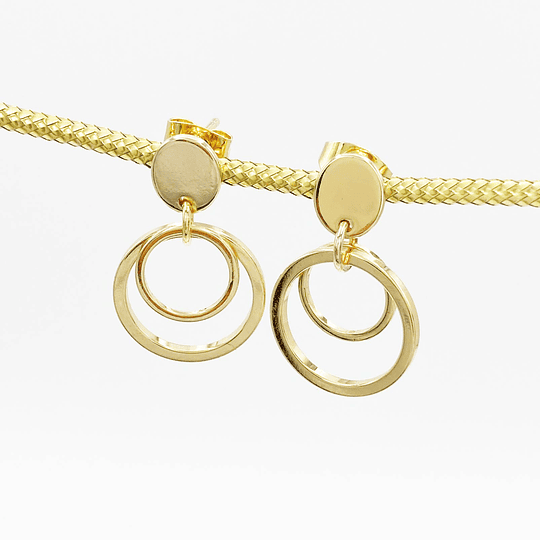 Aros argollas pequeños con baño de oro