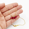 Collar cadena con perlas color cereza