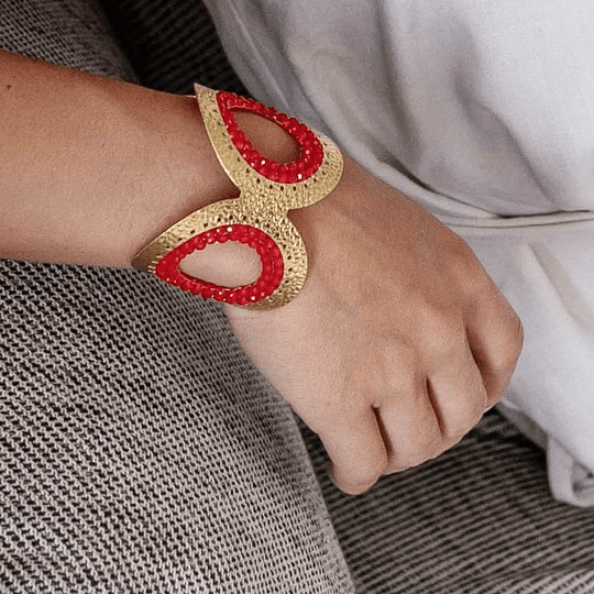 Brazalete Austral dorado con cristales