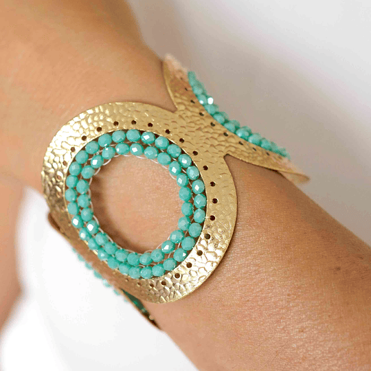 Brazalete Austral dorado con cristales