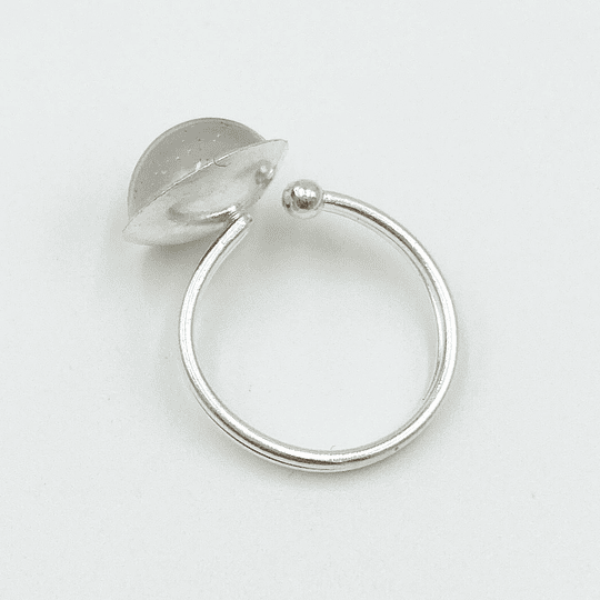 Anillo globito de resina y plata