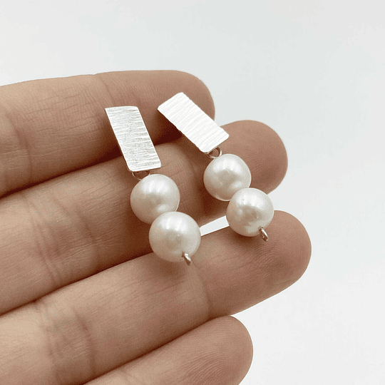 Aros de plata con perlas naturales