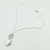 Collar espiral de plata con perla