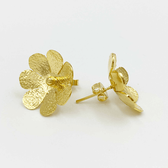 Aros flor pétalos dorados