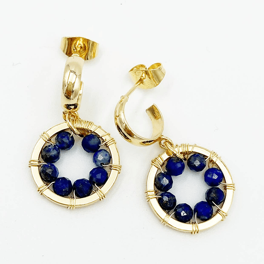 Aros colgantes entorchado Lapislazuli 