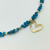 Collar piedra Apatita y Corazón dorado