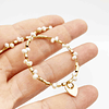 Pulsera perlas y corazón mini