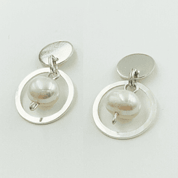 Aros de plata y perla mini