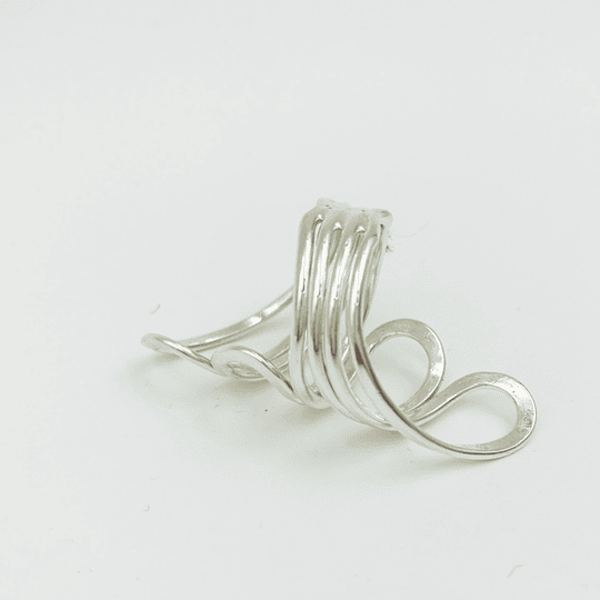 Anillo flor de plata ajustable