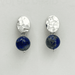 Aros de plata y piedra Lapislazuli