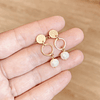 Aros disco y argolla pequeños con perla